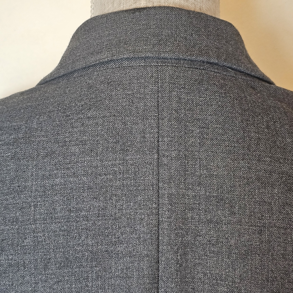 Theory Tailored Single-Button Blazer Women's Size 8 Gray Professional Wool Blend - Picture 11 of 14